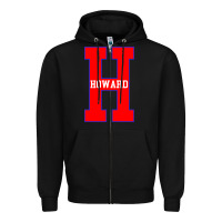 Black howard letter Zipper Hoodie - Craftify