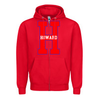 Red howard letter Zipper Hoodie - Craftify