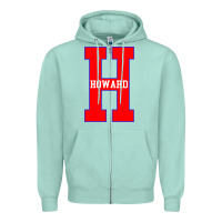 Seafoam howard letter Zipper Hoodie - Craftify