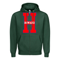 Sports Green howard letter Zipper Hoodie - Craftify