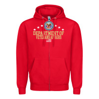 Red department of veterans affairs Zipper Hoodie - Craftify