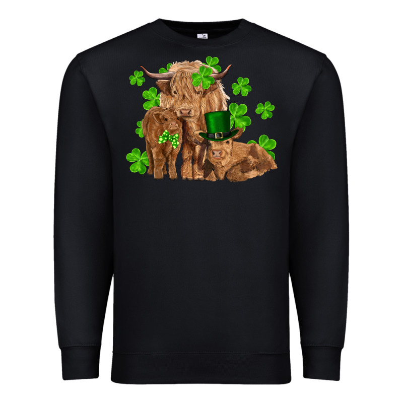 St Patrick's Day Cow Family Premium Sweatshirt by RanaPortraitStore | Teevron