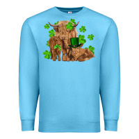 Ocean Blue st patrick's day cow family Premium Sweatshirt - RanaPortraitStore