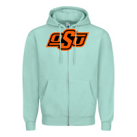 Seafoam Oklahoma St University Zipper Hoodie - Craftify