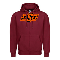 Burgundy Oklahoma St University Zipper Hoodie - Craftify