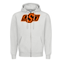 Dove Grey Oklahoma St University Zipper Hoodie - Craftify