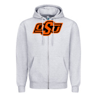 Heather Grey Oklahoma St University Zipper Hoodie - Craftify