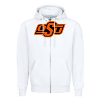 White Oklahoma St University Zipper Hoodie - Craftify