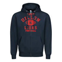 Navy Friday Night Lights East Dillon Lions Football Jersey Zipper Hoodie - Craftify