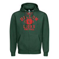 Sports Green Friday Night Lights East Dillon Lions Football Jersey Zipper Hoodie - Craftify
