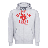 Heather Grey Friday Night Lights East Dillon Lions Football Jersey Zipper Hoodie - Craftify