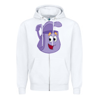 White dora the backpack   1 Zipper Hoodie - Craftify