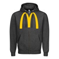 Charcoal Heather mcd onald's golden arches Zipper Hoodie - Craftify