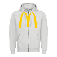 Dove Grey mcd onald's golden arches Zipper Hoodie - Craftify