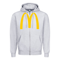 Heather Grey mcd onald's golden arches Zipper Hoodie - Craftify