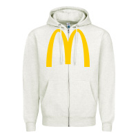 Oatmeal Heather mcd onald's golden arches Zipper Hoodie - Craftify