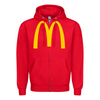 Red mcd onald's golden arches Zipper Hoodie - Craftify