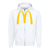 White mcd onald's golden arches Zipper Hoodie - Craftify