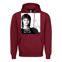 Burgundy Jane Fonda Mugshot GIFT Zipper Hoodie - Craftify