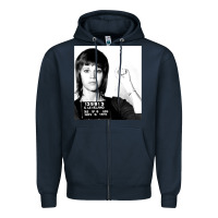 Navy Jane Fonda Mugshot GIFT Zipper Hoodie - Craftify