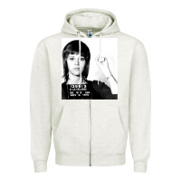 Oatmeal Heather Jane Fonda Mugshot GIFT Zipper Hoodie - Craftify