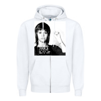 White Jane Fonda Mugshot GIFT Zipper Hoodie - Craftify