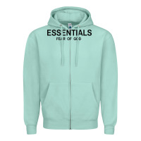 Seafoam Fear Of God Essentials Zipper Hoodie - Craftify