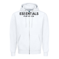White Fear Of God Essentials Zipper Hoodie - Craftify
