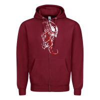Burgundy venom the movie Zipper Hoodie - Craftify