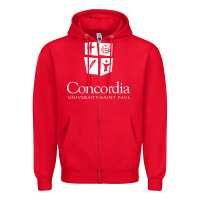 Red Concordia University, St. Paul, apparel Zipper Hoodie - Craftify