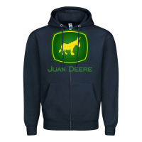 Navy juan deere   the farmer   the gardener   the landscaper sweatshirt Zipper Hoodie - Craftify