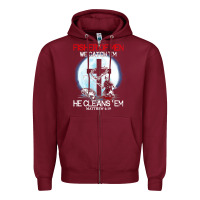 Burgundy fisher of men we catch  em he cleans  em matthew 4 19 Zipper Hoodie - Craftify