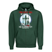 Sports Green fisher of men we catch  em he cleans  em matthew 4 19 Zipper Hoodie - Craftify