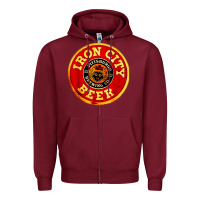 Burgundy #beer irons city Zipper Hoodie - Craftify
