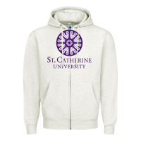 Oatmeal Heather ST. CATHERINE UNIVERSITY Zipper Hoodie - Craftify