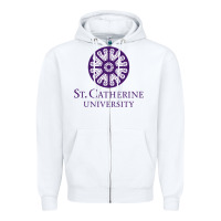White ST. CATHERINE UNIVERSITY Zipper Hoodie - Craftify
