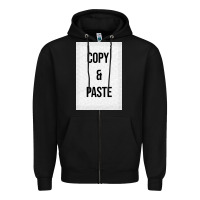 Black Copy Paste Zipper Hoodie - Craftify