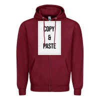 Burgundy Copy Paste Zipper Hoodie - Craftify