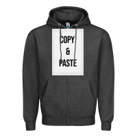 Charcoal Heather Copy Paste Zipper Hoodie - Craftify