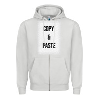 Dove Grey Copy Paste Zipper Hoodie - Craftify