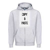 Heather Grey Copy Paste Zipper Hoodie - Craftify