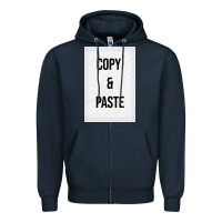 Navy Copy Paste Zipper Hoodie - Craftify