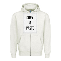 Oatmeal Heather Copy Paste Zipper Hoodie - Craftify
