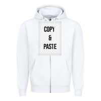 White Copy Paste Zipper Hoodie - Craftify