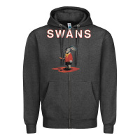 Charcoal Heather Swans Zipper Hoodie - Craftify