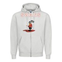 Dove Grey Swans Zipper Hoodie - Craftify