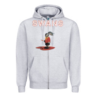Heather Grey Swans Zipper Hoodie - Craftify