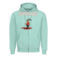 Seafoam Swans Zipper Hoodie - Craftify