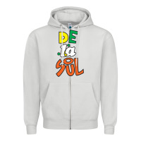 Dove Grey De La Soul Print Zipper Hoodie - Craftify