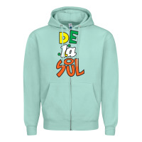 Seafoam De La Soul Print Zipper Hoodie - Craftify
